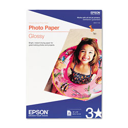 Epson Glossy Photo Paper, 9.4 mil, 13 x 19, Glossy White, 20/Pack