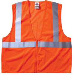 Ergodyne GloWear 8210Z Class 2 Economy Mesh Vest, Polyester, Orange, 2X-Large/3X-Large