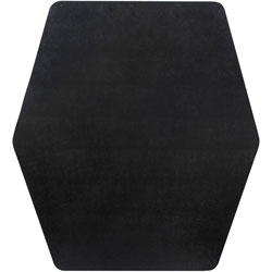 E.S. Robbins Game Zone Chair Mat - Medium Pile Carpet, Hard Floor - 46 in Length x 42 in Width - Hexagon - Vinyl - Black