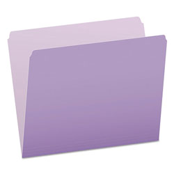 Pendaflex Colored File Folders, Straight Tab, Letter Size, Lavender/Light Lavender, 100/Box