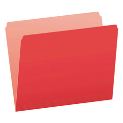 Pendaflex Colored File Folders, Straight Tab, Letter Size, Red/Light Red, 100/Box