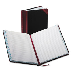 Boorum & Pease Record/Account Book, Record Rule, Black/Red, 300 Pages, 9 5/8 x 7 5/8