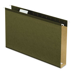 Pendaflex Extra Capacity Reinforced Hanging File Folders with Box Bottom, Legal Size, 1/5-Cut Tab, Standard Green, 25/Box
