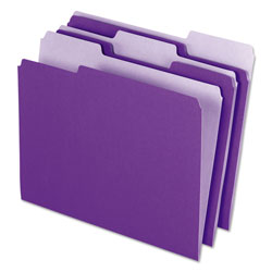 Pendaflex Interior File Folders, 1/3-Cut Tabs, Letter Size, Violet, 100/Box