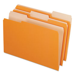 Pendaflex Interior File Folders, 1/3-Cut Tabs, Legal Size, Orange, 100/Box
