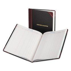Boorum & Pease Visitor Register Book, Black/Red Hardcover, 150 Pages, 10 7/8 x 14 1/8