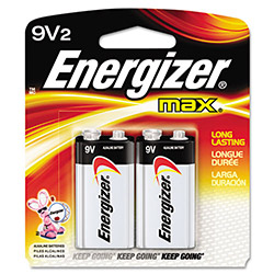 Energizer MAX Alkaline 9V Batteries, 2/Pack