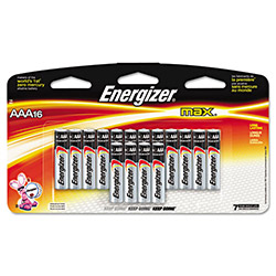 Energizer MAX Alkaline AAA Batteries, 1.5V, 16/Pack