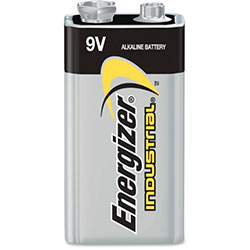 Energizer Alkaline Industrial Battery, 9 Volt, 6BX/CT