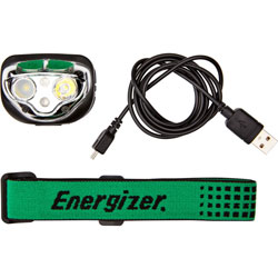 Energizer Headlamp, LED, Rechargeable, 400 Lumens, 80m, Black
