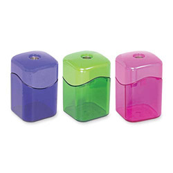 Baumgarten's Assorted Pencil Sharpeners with Receptacle in a Display Box, 2 1/8"