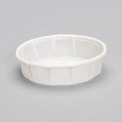 Genpak Squat Paper Portion Cup, Pleated, 3/4 oz., White, 5000/Carton