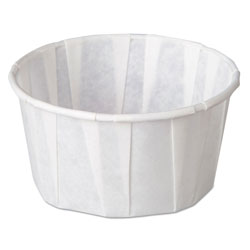 Genpak Squat Paper Portion Cup, Pleated, 4 oz, White, 5000/Carton