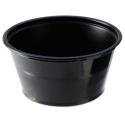 Fabri-Kal Portion Cups, 2oz, Black, 250/Sleeve, 10 Sleeves/Carton