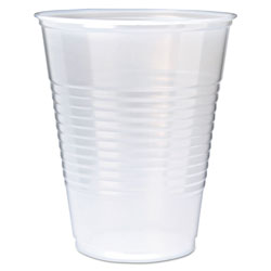 Fabri-Kal RK Ribbed Cold Drink Cups, 12oz, Translucent, 50/Sleeve, 20 Sleeves/Carton