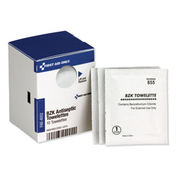 First Aid Only SmartCompliance Antiseptic Cleansing Wipes, 10/Box