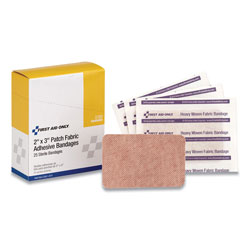 First Aid Only Heavy Woven Adhesive Bandages, Strip, 2 x 3, 25/Box