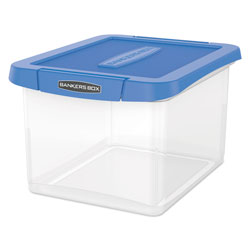 Fellowes Heavy Duty Plastic File Storage, Letter/Legal Files, 14 in x 17.38 in x 10.5 in, Clear/Blue, 2/Pack