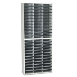 Fellowes Literature Organizer, 72 Letter Sections, 29 x 11 7/8 x 69 1/8, Dove Gray