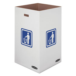 Fellowes Waste and Recycling Bin, 50 gal, White, 10/Carton