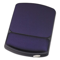 Fellowes Gel Mouse Pad with Wrist Rest, 6.25 in x 10.12 in, Black/Sapphire