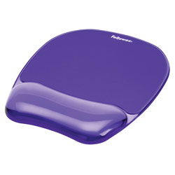 Fellowes Gel Crystals Mouse Pad with Wrist Rest, 7.87 in x 9.18 in, Purple