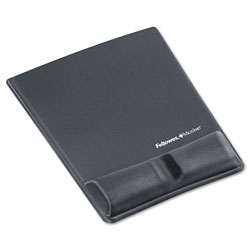 Fellowes Memory Foam Wrist Support w/Attached Mouse Pad, Graphite