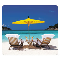 Fellowes Recycled Mouse Pads, Caribbean Beach Design, 9 x 1/16