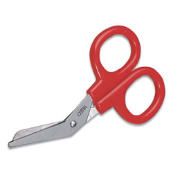 First Aid Only Angled First Aid Kit Scissors, Rounded Tip, 4 in Long, 1.5 in Cut Length, Red Offset Handle