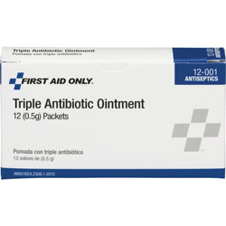 First Aid Only Triple Antibiotic Ointment, 0.5g, 12/Box