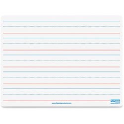 Flipside Magnetic Dry Erase Board, 9 in x 12 in, Ruled, Red/Blue