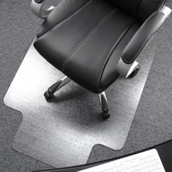 Floortex Chairmat, w/Lip, Lip 10 in x 20 in, 48 in x 60 in, Clear