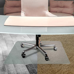 Floortex ClearTex Ultimat Anti-Slip Chair Mat for Hard Floors, 48 x 53, No Lip, Clear