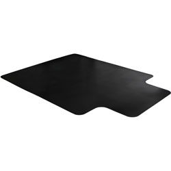 Floortex Chairmat, Hard Floor, 45 inWx53 inLx3/5 inH, Black