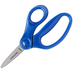 Fiskars 5 in Pointed-tip Kids Scissors - 5 in Overall LengthSafety Edge Blade - Pointed Tip - Blue - 1 / Each