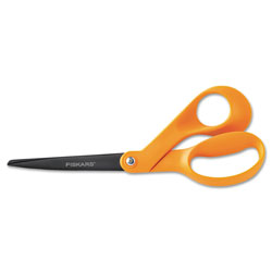 Fiskars Our Finest Scissors, 8 in Long, 3.1 in Cut Length, Orange Offset Handle