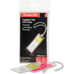 GBC® Laminating Pouches, Luggage Tag Size with Loops, 5 Mil, 25/Pack