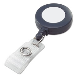 GBC® Badgemates Plastic Retractable Name Badge Reel, 3 ft Extension, Gray, 25/Box