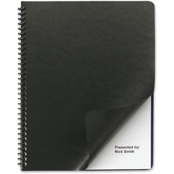 GBC® Leather Look Presentation Covers for Binding Systems, 11 x 8.5, Black, 200 Sets/Box