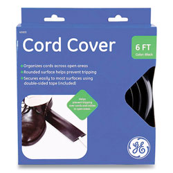 GE Power Gear Cord Cover, 2.5 in x 6 ft, Black