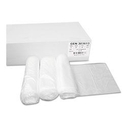 GEN High Density Can Liners, 30 gal, 10 microns, 30 in x 36 in, Natural, 500/Carton
