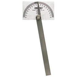 General Tools Pivot-Arm Square-Head Steel Protractor, 3 3/8 in x 2 in Head, 6 in Arm