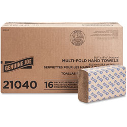 Genuine Joe 21040 Natural Multifold Towels ,9 4/10" x 9 1/4"