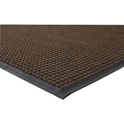 Genuine Joe Indoor/Outdoor Rubber & Polyproylene Floor Mat, 3' x 5', Brown