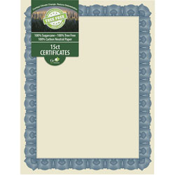 Geographics Tree Free Certificate, Multicolor with Blue Border, Sugarcane
