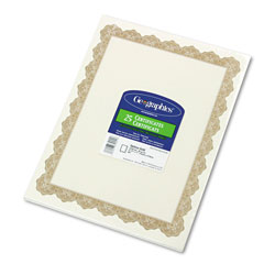 Geographics Parchment Paper Certificates, 8-1/2 x 11, Optima Gold Border, 25/Pack (GEO39451)
