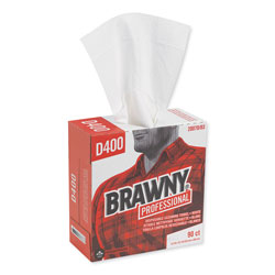 Brawny Professional® D400 Disposable Cleaning Towel, Tall Box, White, 90 Towels/Box, Towel (WxL) 9.2 in x 16.1 in