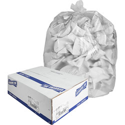 Genuine Joe High Density Clear Trash Bags, 45 Gallon, 250 Per Roll