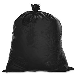 Genuine Joe Black Flat-Bottom Trash Bags, 45 Gallon, Case of 250