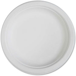 Genuine Joe Compostable Plates, 6 in, 20/PK, White